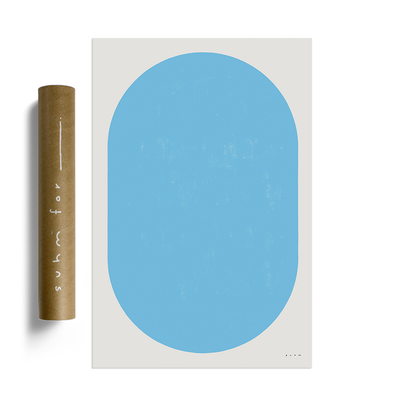 Suhm art print alphabet O blue minimalist