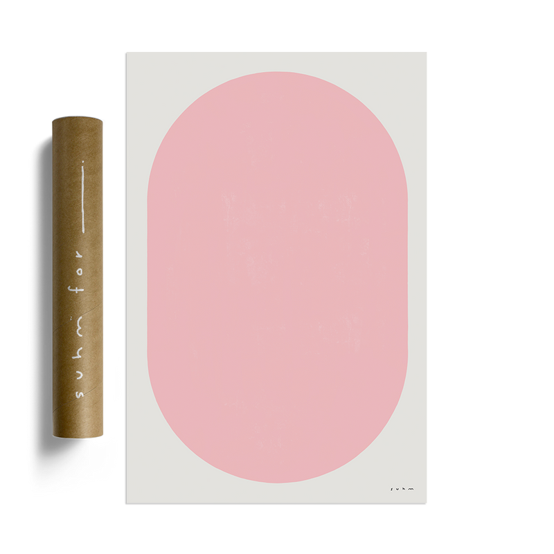 Suhm art print alphabet O pink minimalist