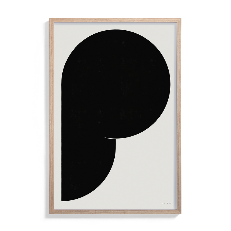 Suhm art print alphabet P black minimalist