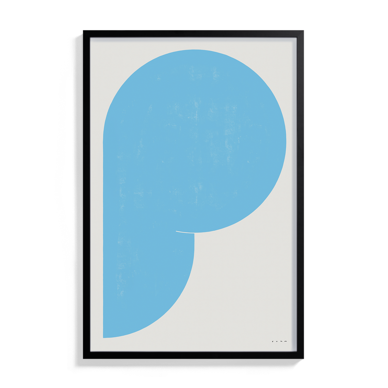Suhm art print alphabet P blue minimalist