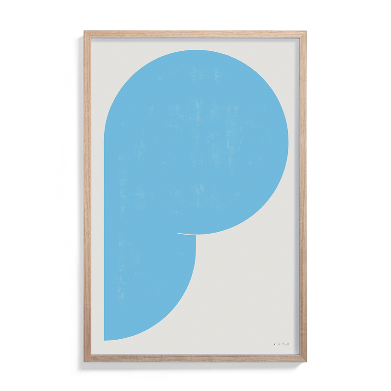 Suhm art print alphabet P blue minimalist