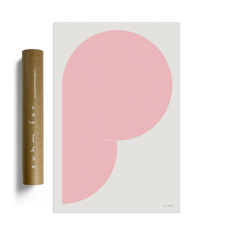 Suhm art print alphabet P pink minimalist