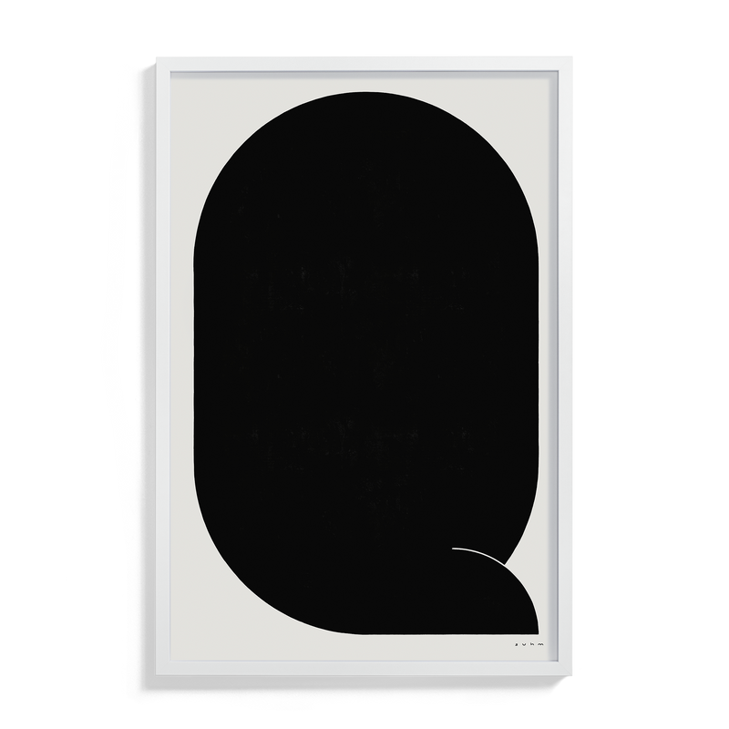 Suhm art print alphabet Q black minimalist