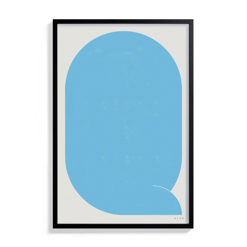 Suhm art print alphabet Q blue minimalist