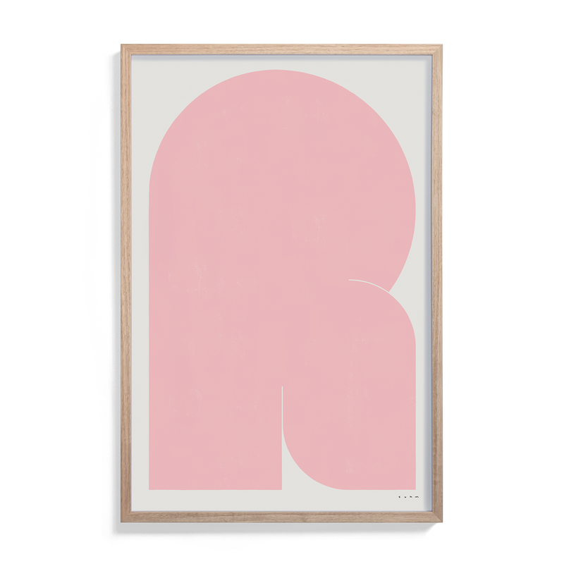 Suhm art print alphabet R pink minimalist