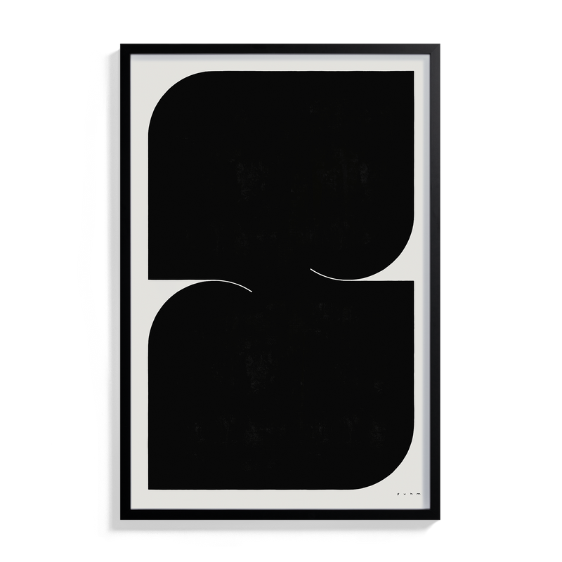 Suhm art print alphabet S black minimalist