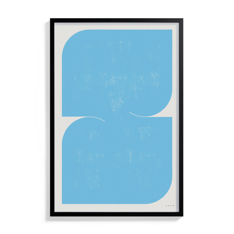 Suhm art print alphabet S blue minimalist