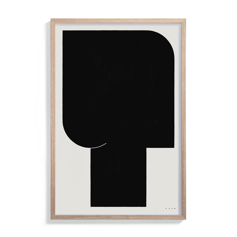 Suhm art print alphabet T black minimalist
