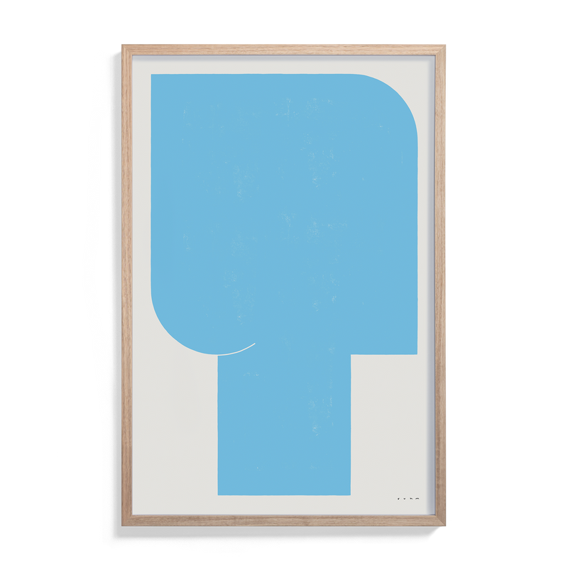 Suhm art print alphabet T blue minimalist