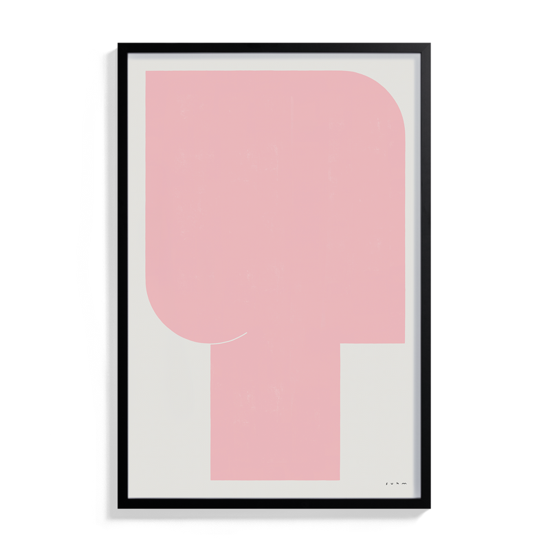 Suhm art print alphabet T pink minimalist