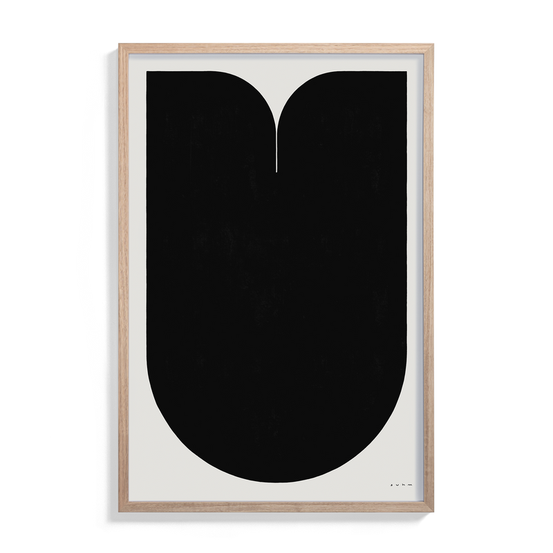 Suhm art print alphabet U black minimalist