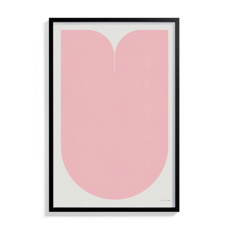 Suhm art print alphabet U pink minimalist