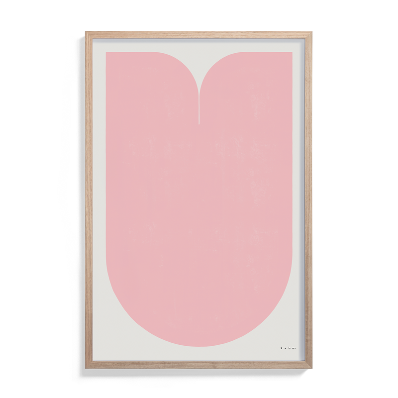 Suhm art print alphabet U pink minimalist