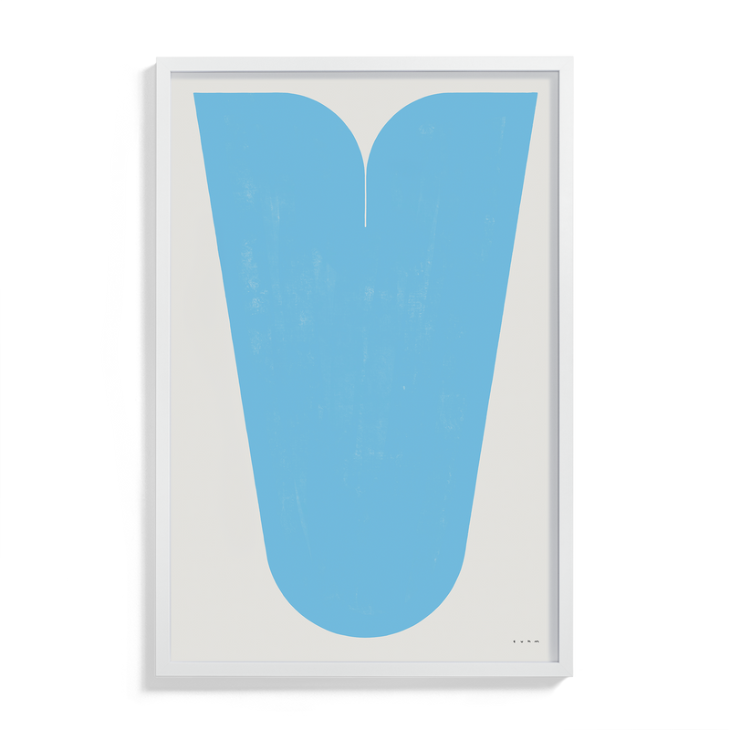 Suhm art print alphabet V blue minimalist