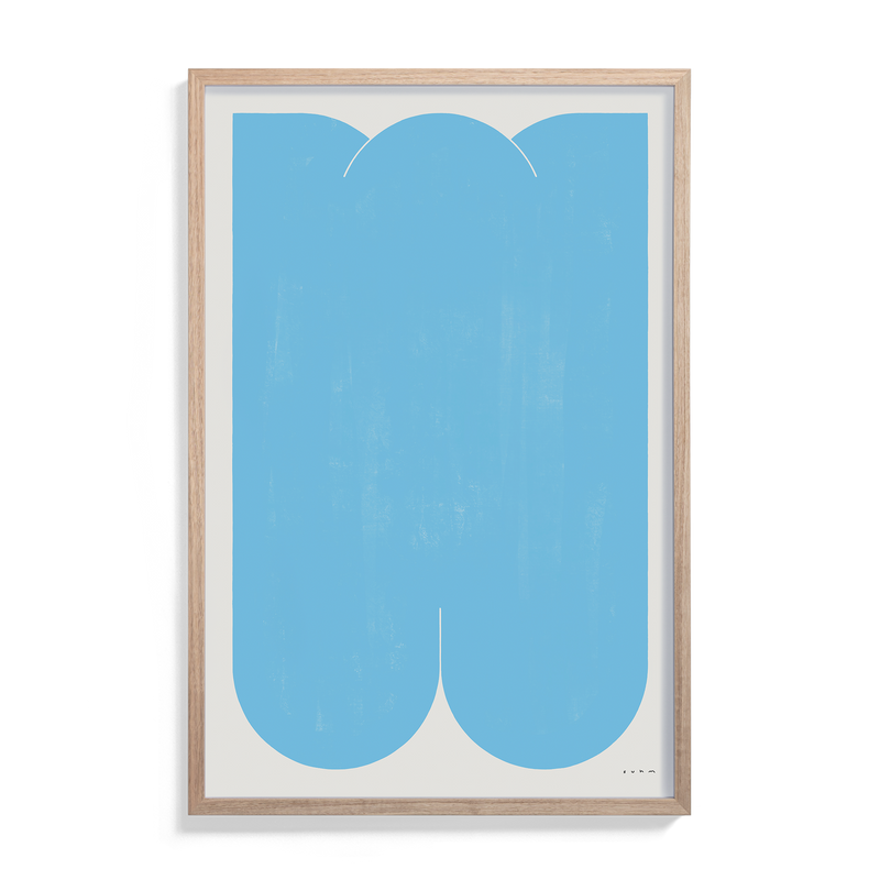 Suhm art print alphabet W blue minimalist