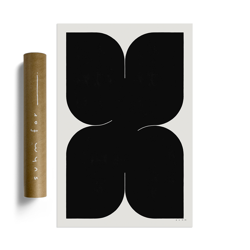 Suhm art print alphabet X black minimalist