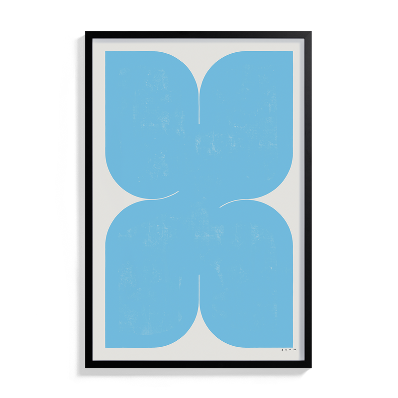 Suhm art print alphabet X blue minimalist