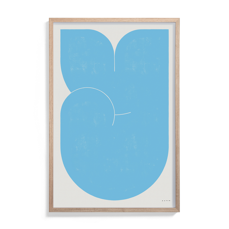 Suhm art print alphabet Y blue minimalist