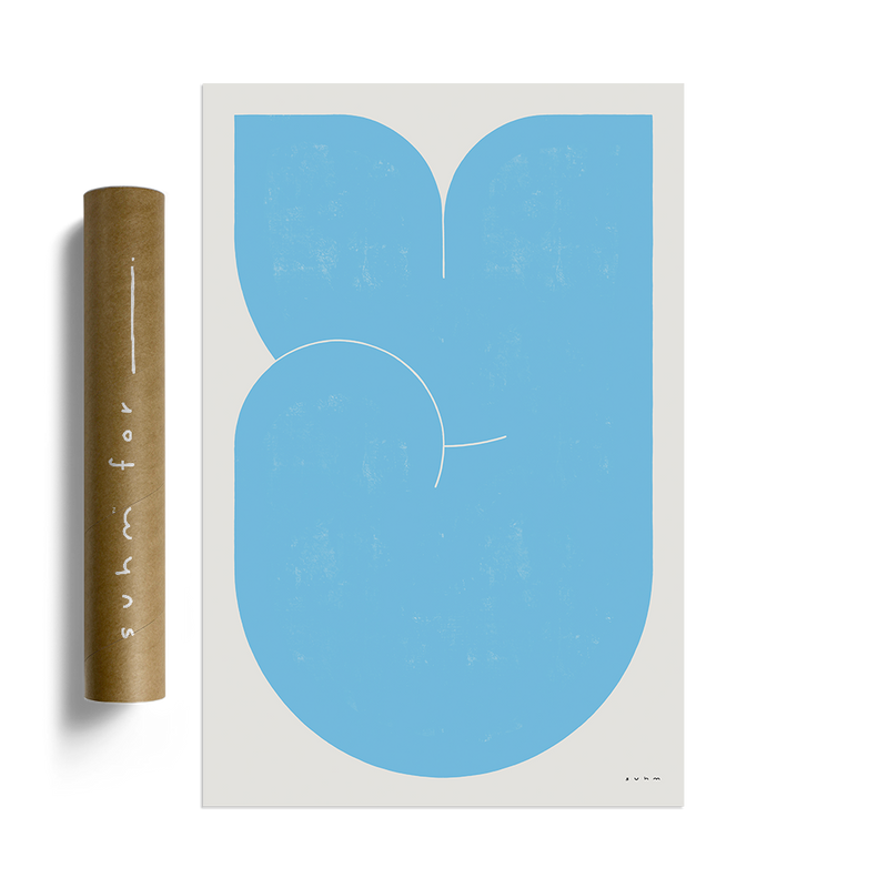Suhm art print alphabet Y blue minimalist
