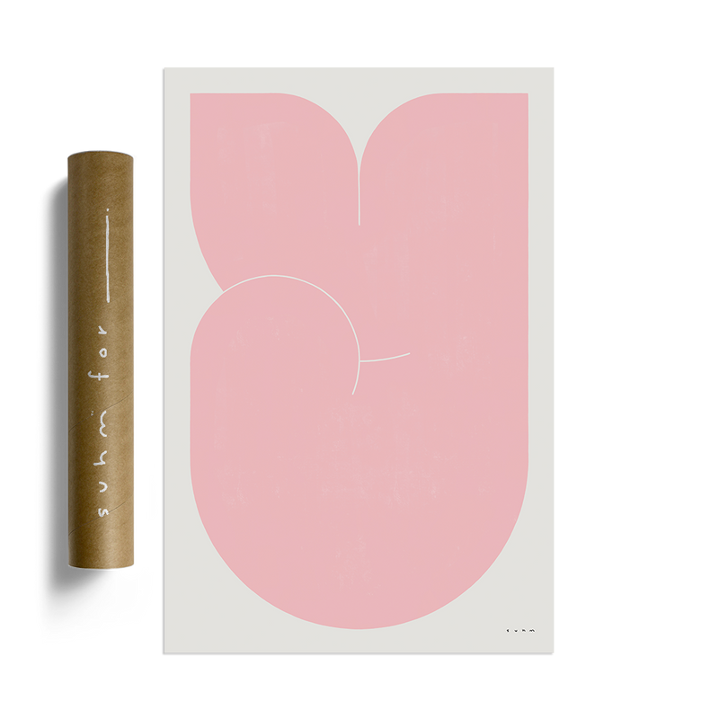 Suhm art print alphabet Y pink minimalist
