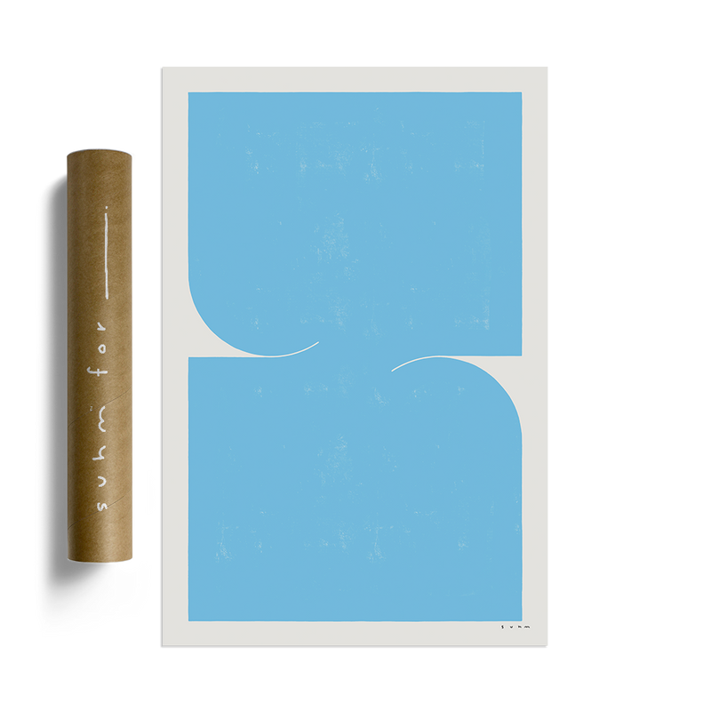 Suhm art print alphabet Z blue minimalist