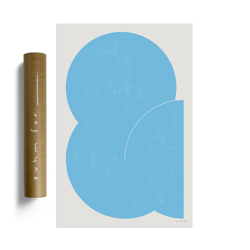 Suhm art print alphabet & ampersand blue minimalist 