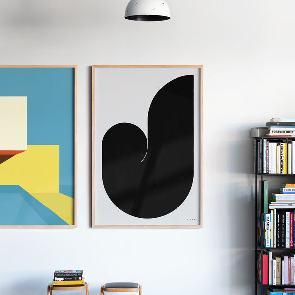 Suhm art print alphabet J black minimalist 