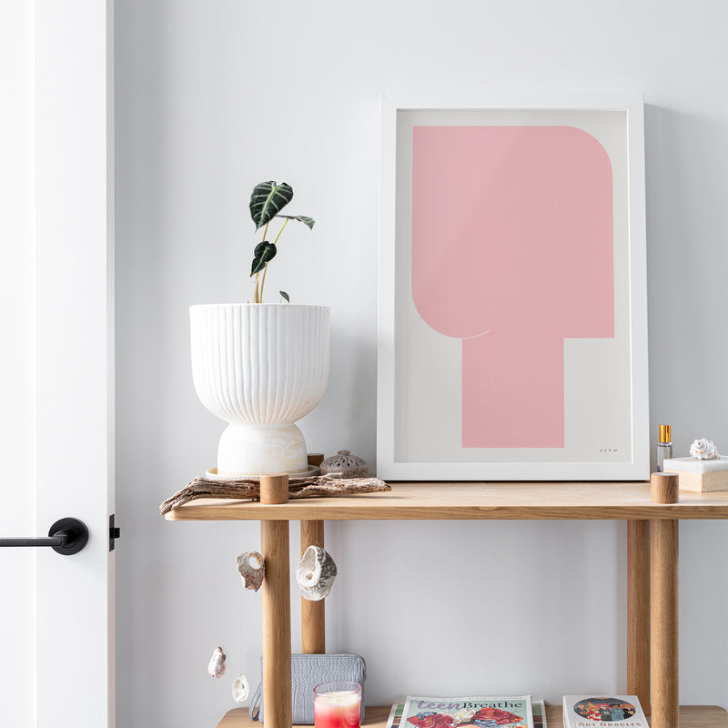 Suhm art print alphabet T pink minimalist