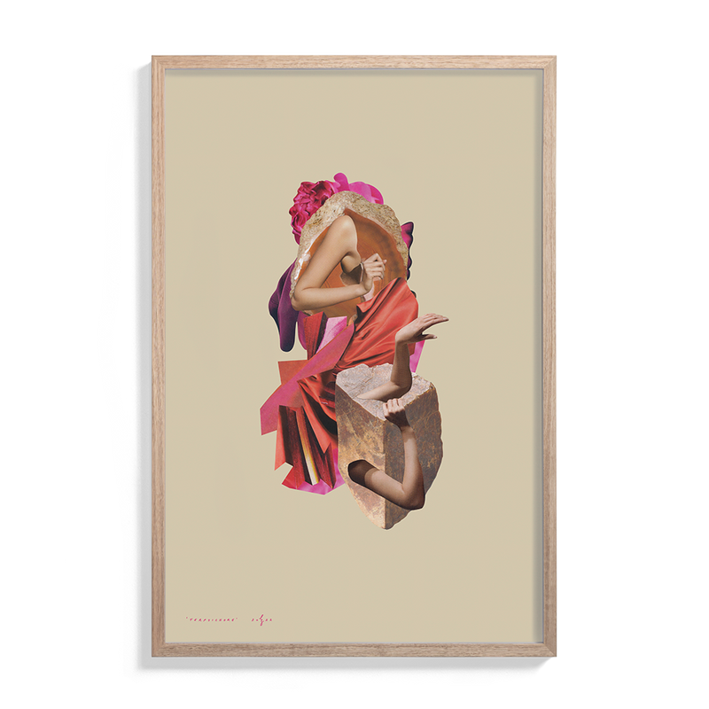 Suhm framed art print figurative the Muses terpsichore Caitlin Ziegler handcrafted collage reproduction abstract Australian Art wall art